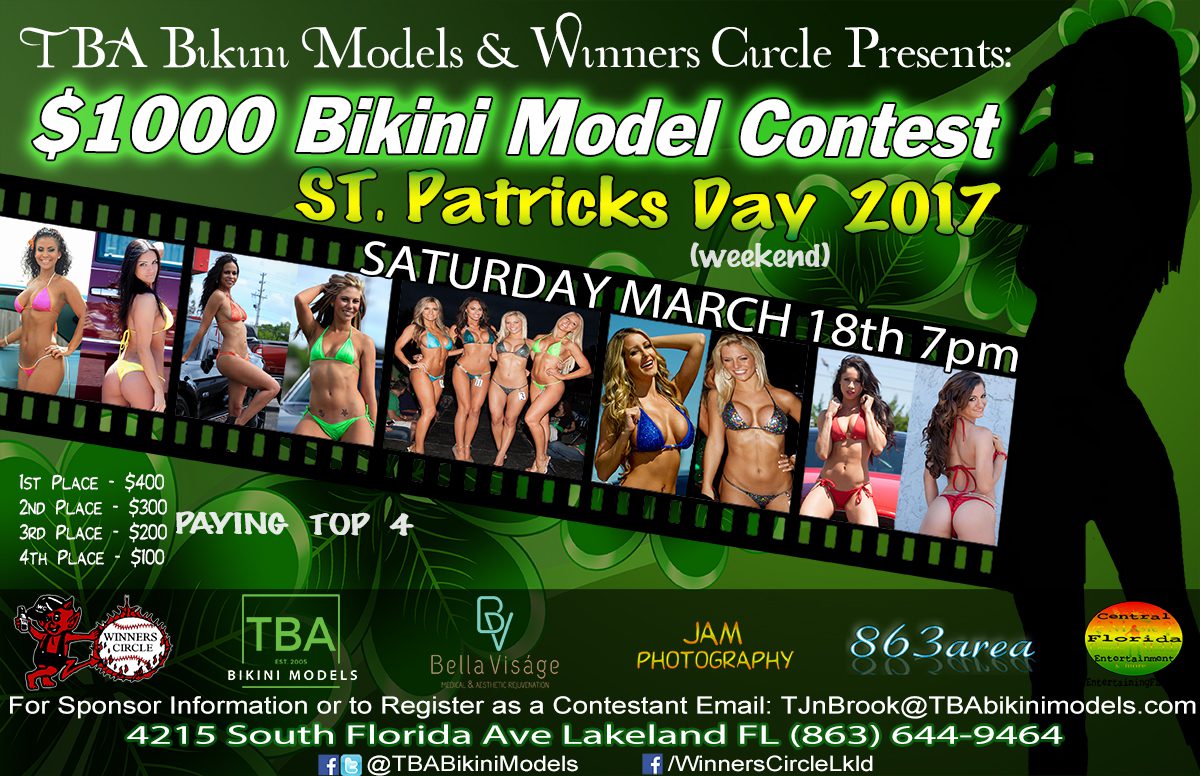 Sat. Mar. 18th - TBA Bikini Models St. Patricks Day $1000 Bikini Contest