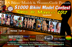 Sat. May 7th - TBA Bikini Models Cinco de Mayo 2017 Bikini Contest at Winners Circle
